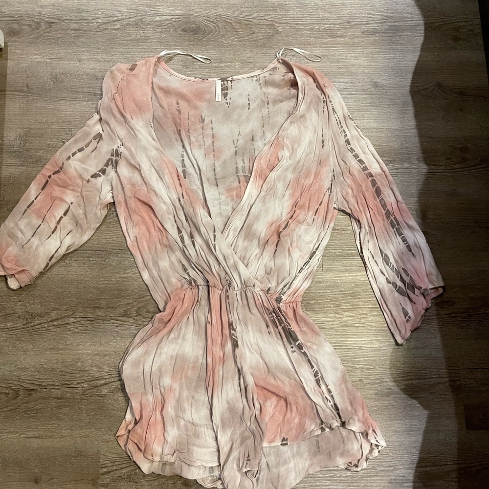 Quarter Sleeve Tie Dye Romper